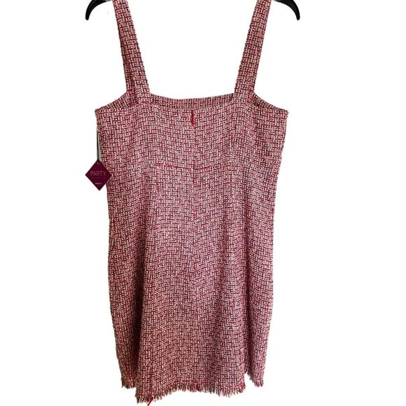 Forever 21 Red Tweed Sleeveless Jumper Mini Suit Dress Size Medium - Picture 5 of 9